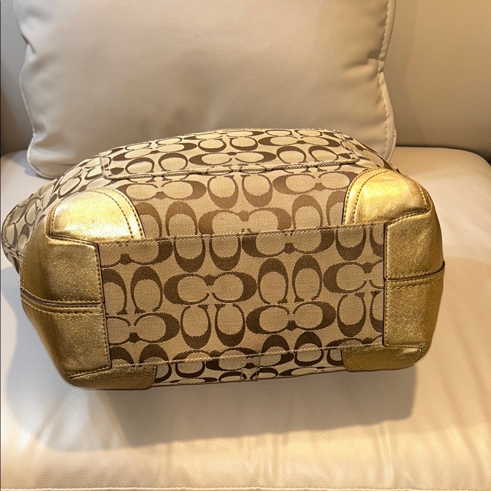 Coach Bleeker Signature Metallic Tattersall Tote - Picture 9 of 15